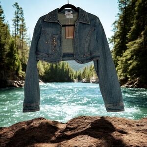 MATRI BLUE JEAN JACKET W/BLING SIZE M NWT‎
